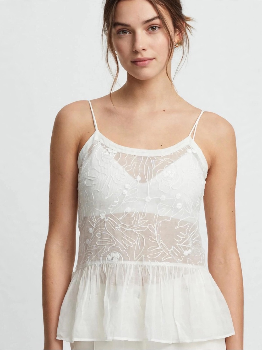 Loft White Lace Tank Top NEW Small